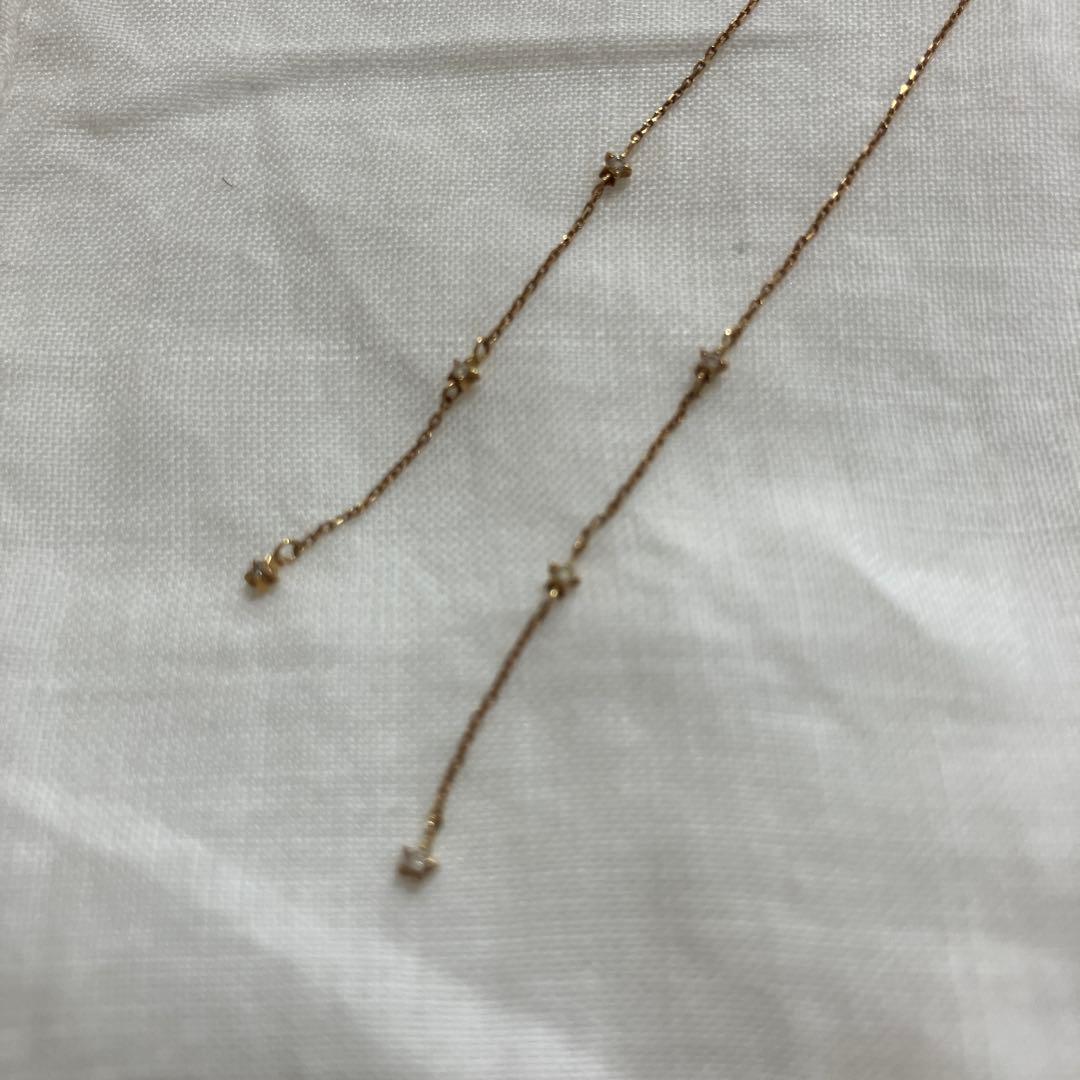 SOWi k18 ⭐︎星型　ゴールド・ダイヤチェーンピアス