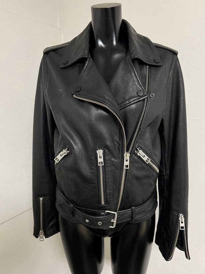 オールセインツALLSAINTSブラックレザーライダースジャケット L