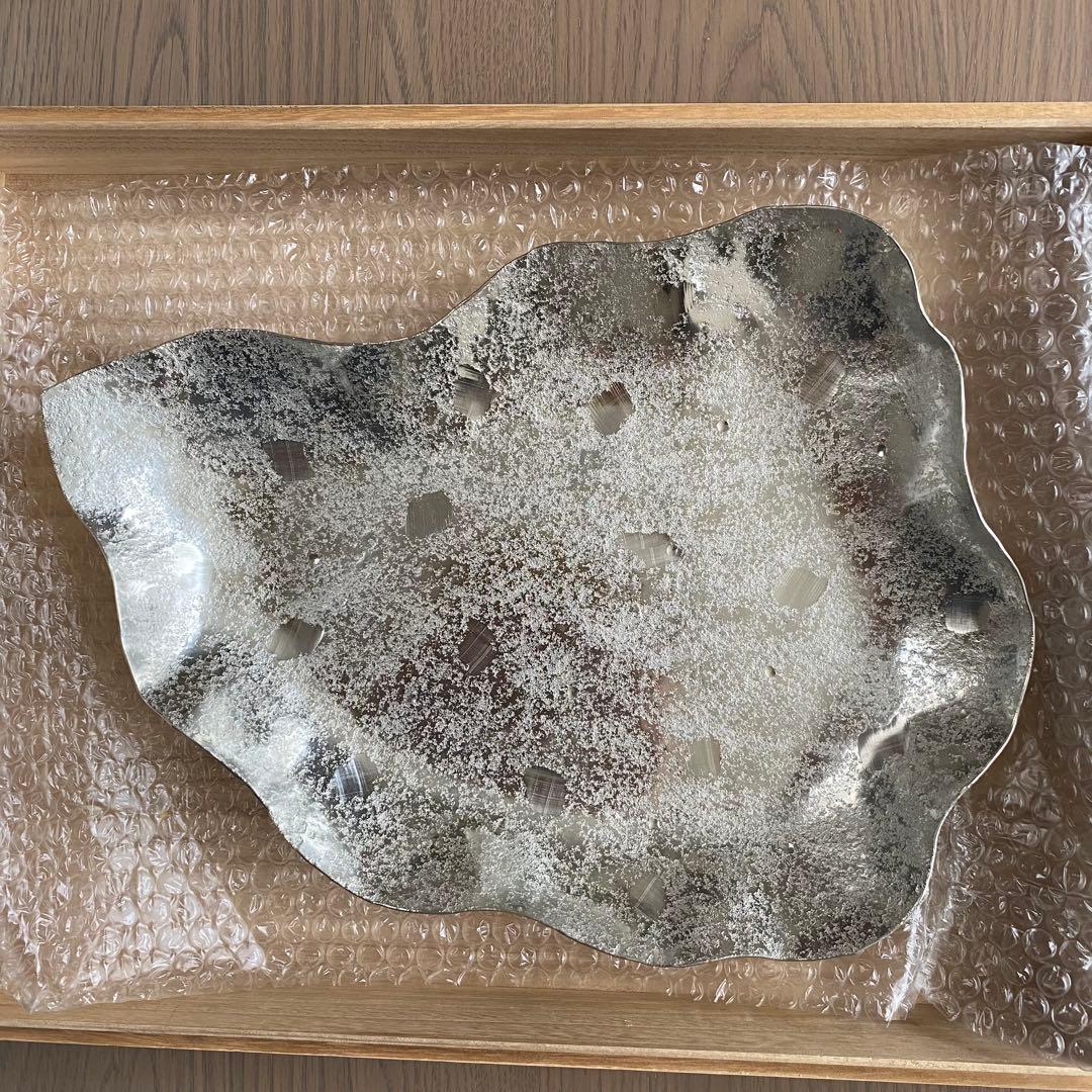 【未使用】関根正文 銀錫鋤彫うつわ