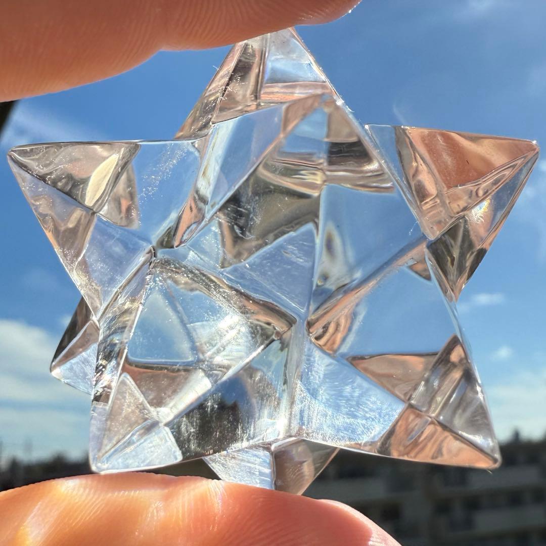 高品質　ヒマラヤ産　六芒星　マルカバスター　アステロイド　透明感　マカバ①