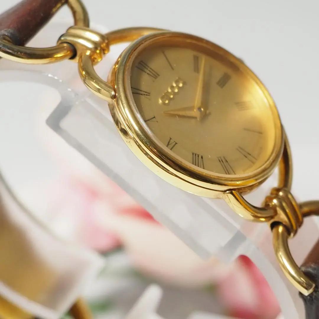 グッチ GUCCI ローマン 革ベルト ゴールド レディース 腕時計 C622