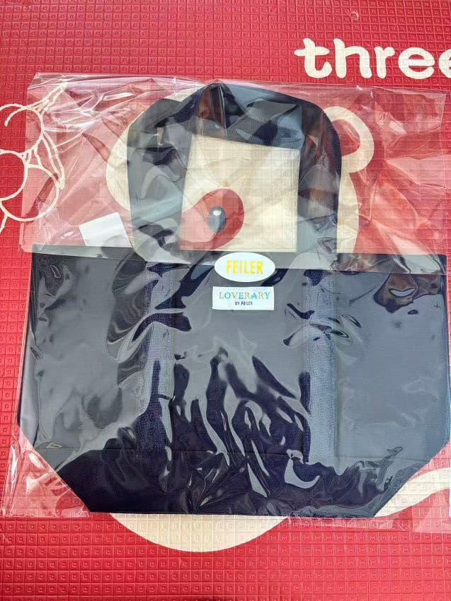 FEILER オールドテディ ワッペントートバッグ ネイビー