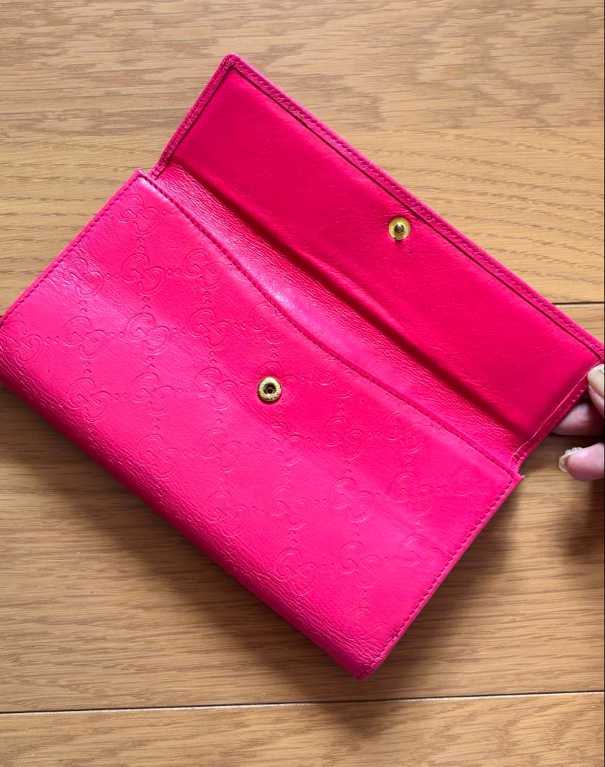 Gucci 二つ折り財布 ピンク