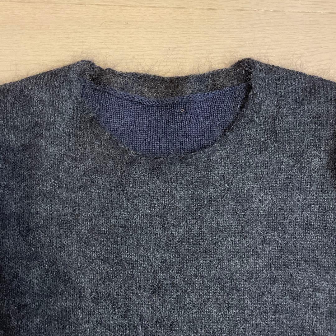 BOTTEGA VENETA 長袖レイヤードニット グレー✖️ネイビー S