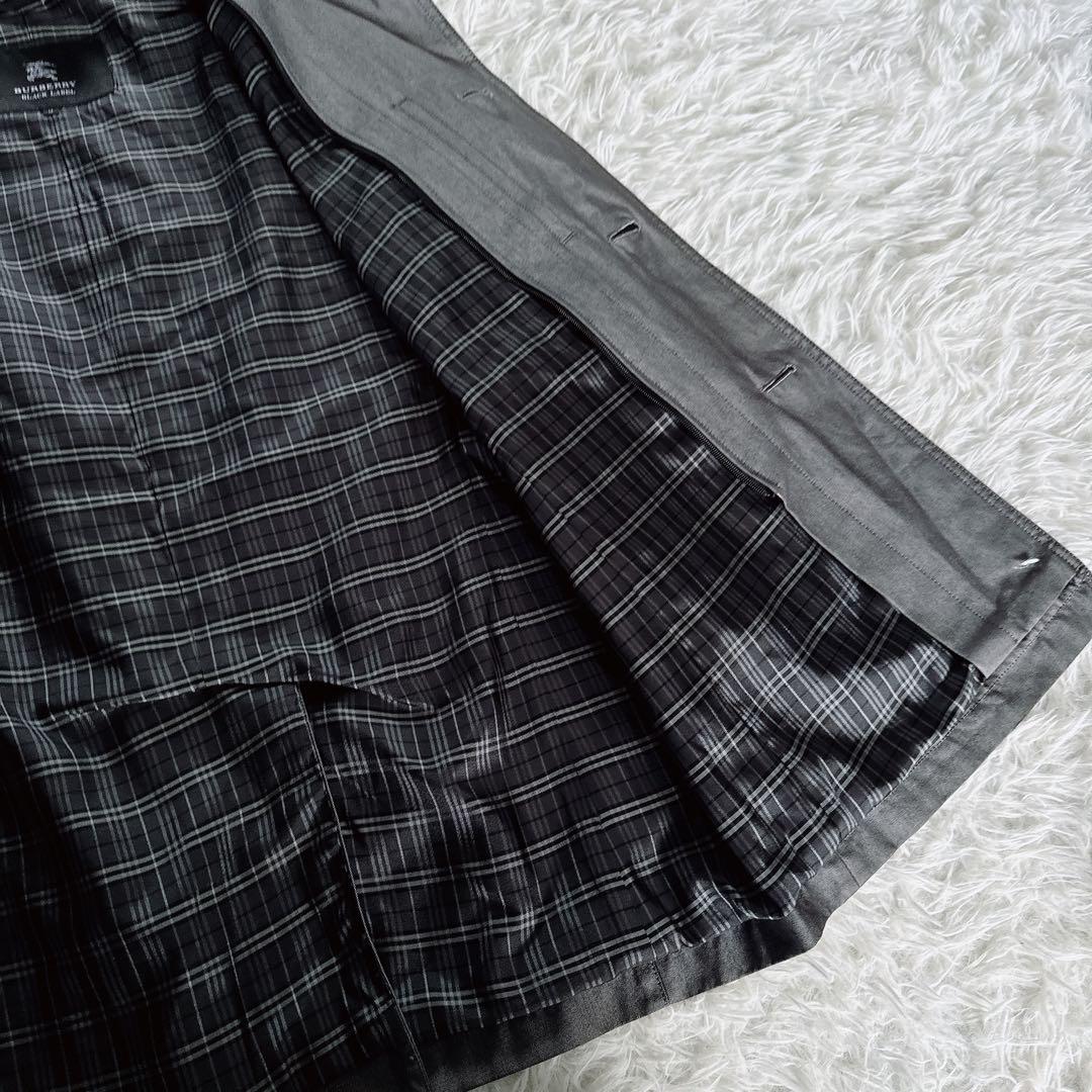 【バーバリーブラックレーベル】 ライナー付きステンカラーコート グレー系 M