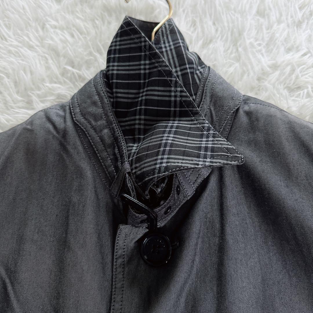 【バーバリーブラックレーベル】 ライナー付きステンカラーコート グレー系 M
