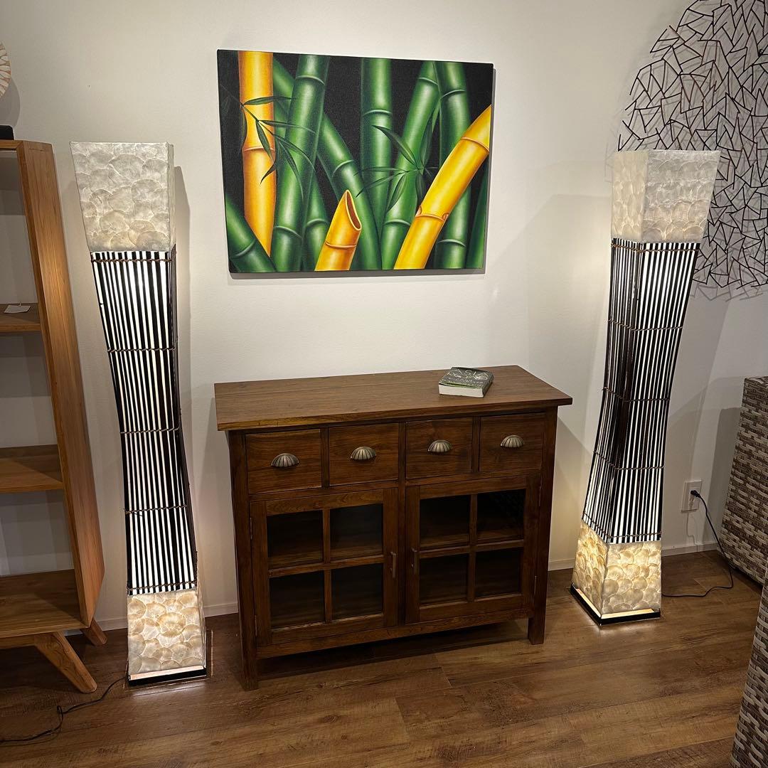 たまバリ島バンブーシェルフロアスタンド 2個セット通常55,000円が