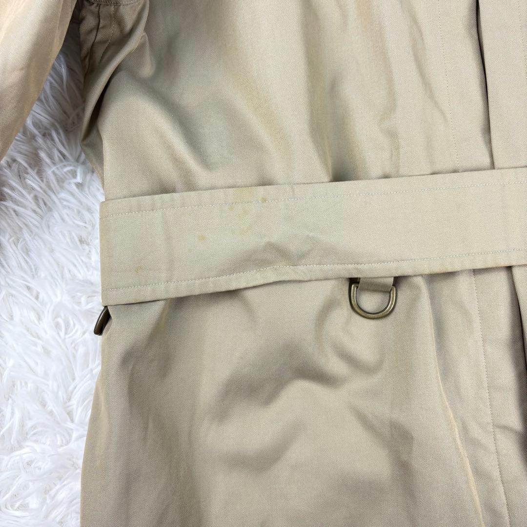 【ロングマキシ】バーバリー　トレンチコート　ベルトエポーレット　ベージュ　M相当