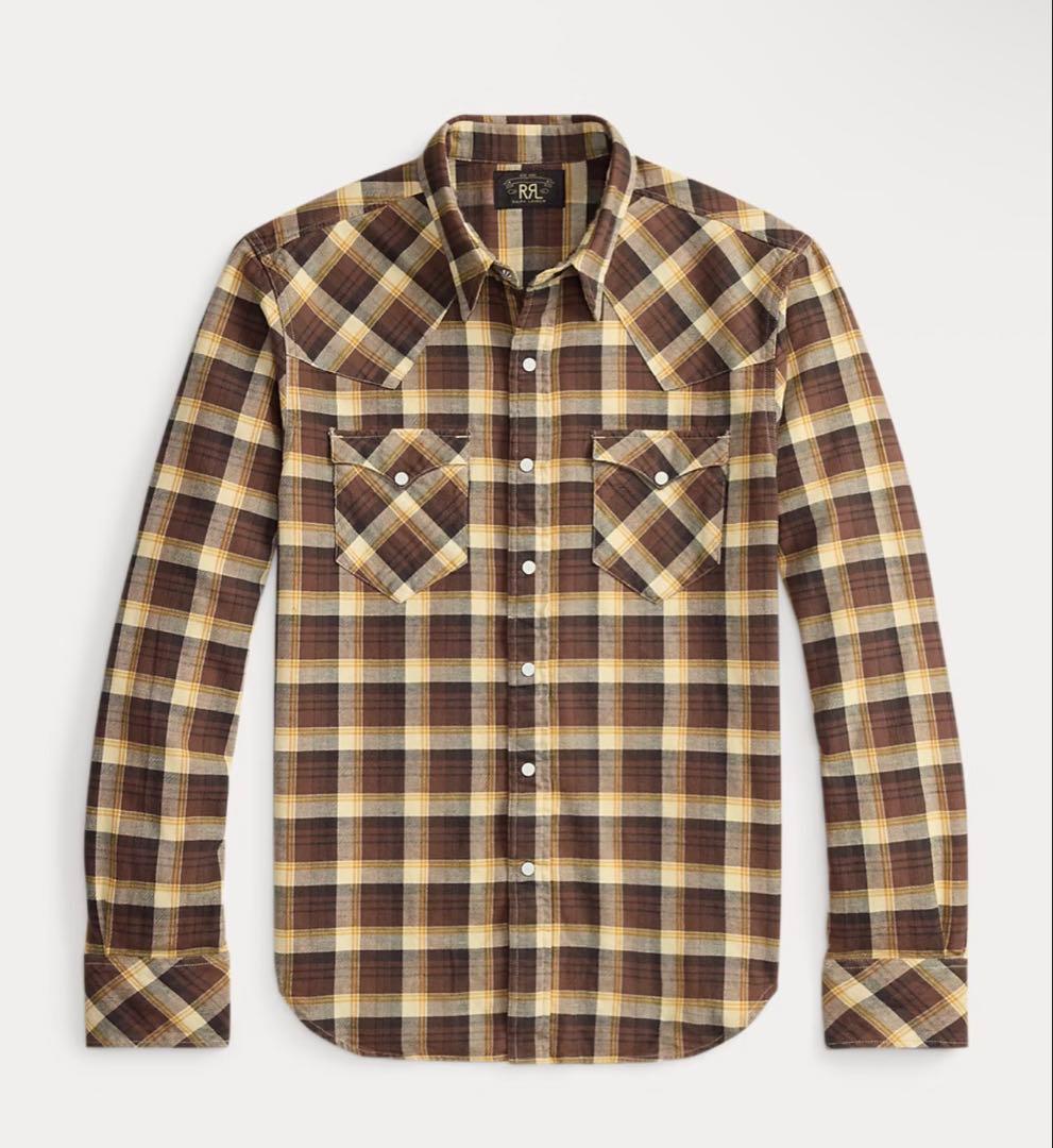 「新品タグ付き 」 スリム フィット チェック ウエスタン シャツ RRL