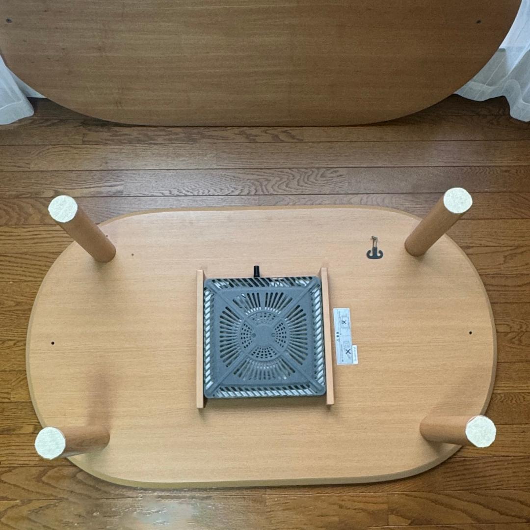 無印　こたつ　テーブル　楕円　ナチュラル　ナチュラル　木目　ヒーター