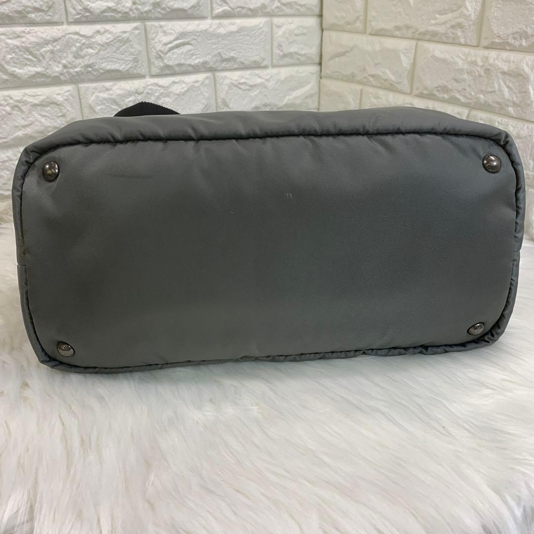 PRADAプラダトートバッグテスートナッパ ナイロン　グレー×黒2WAY