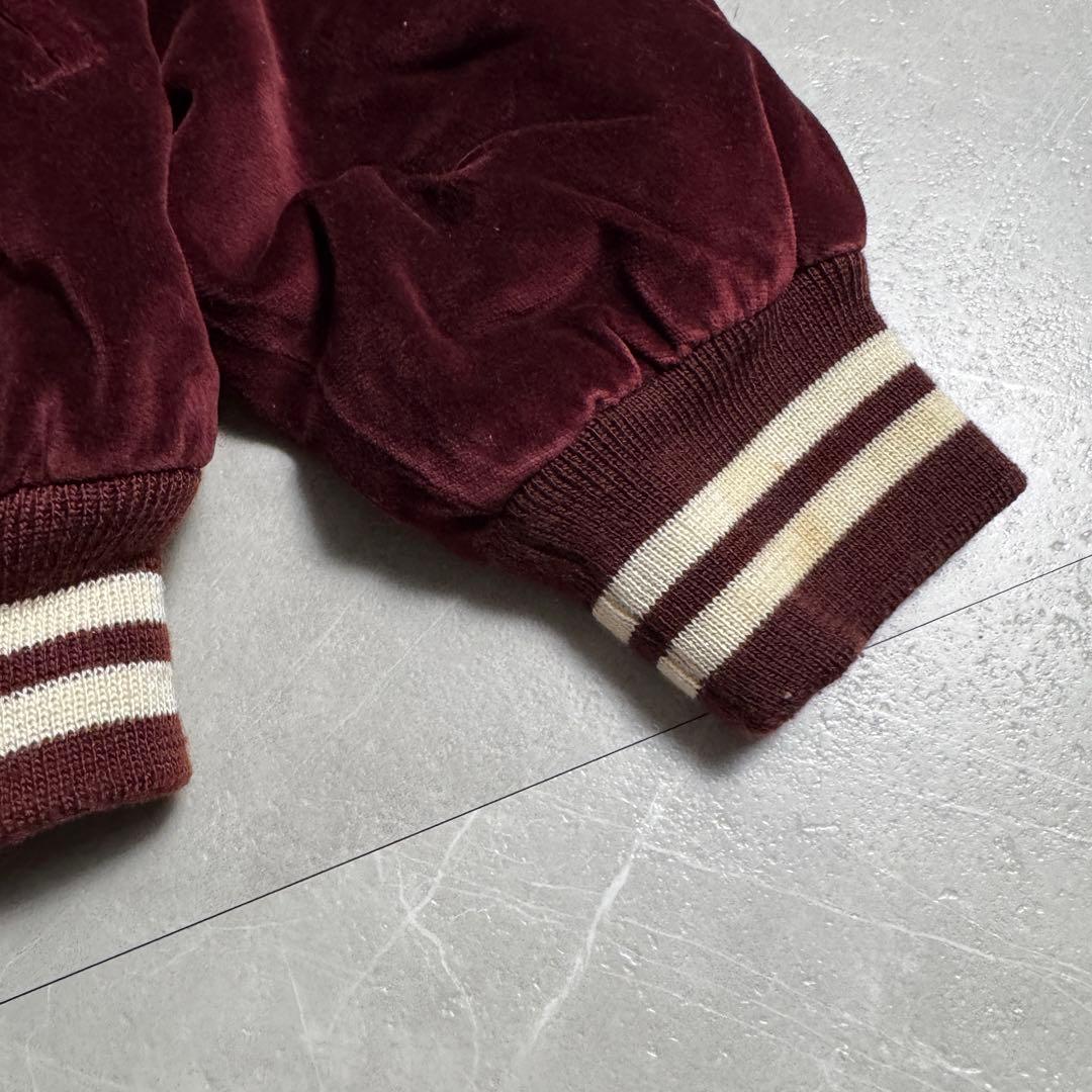 80s スカジャン　別珍　ROSEジッパー　Mサイズ　刺繍　横須賀