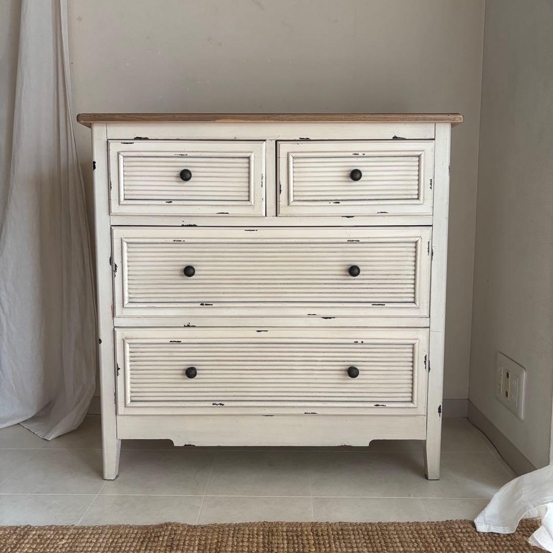 チェスト　シャビーシック　サイドボード　フレンチカントリー　コンソール　白家具