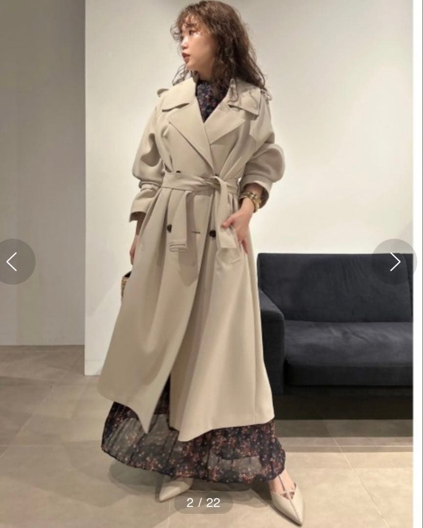 【美品】FRAY I.D スプリングオーバートレンチコート　ライトベージュ