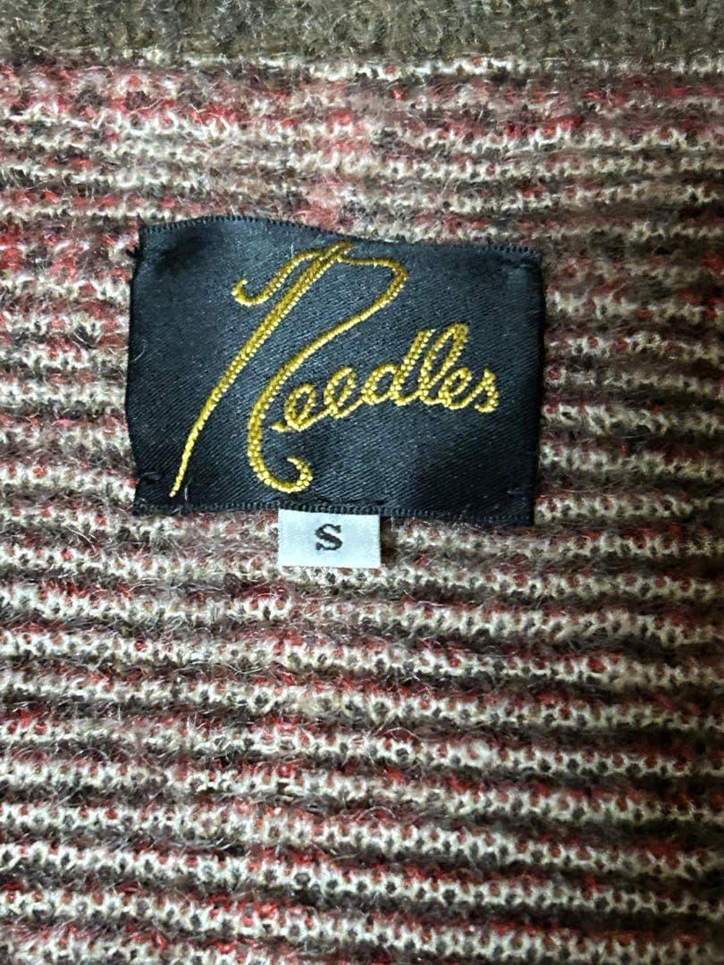 Needles チェック柄 モヘアカーディガン S