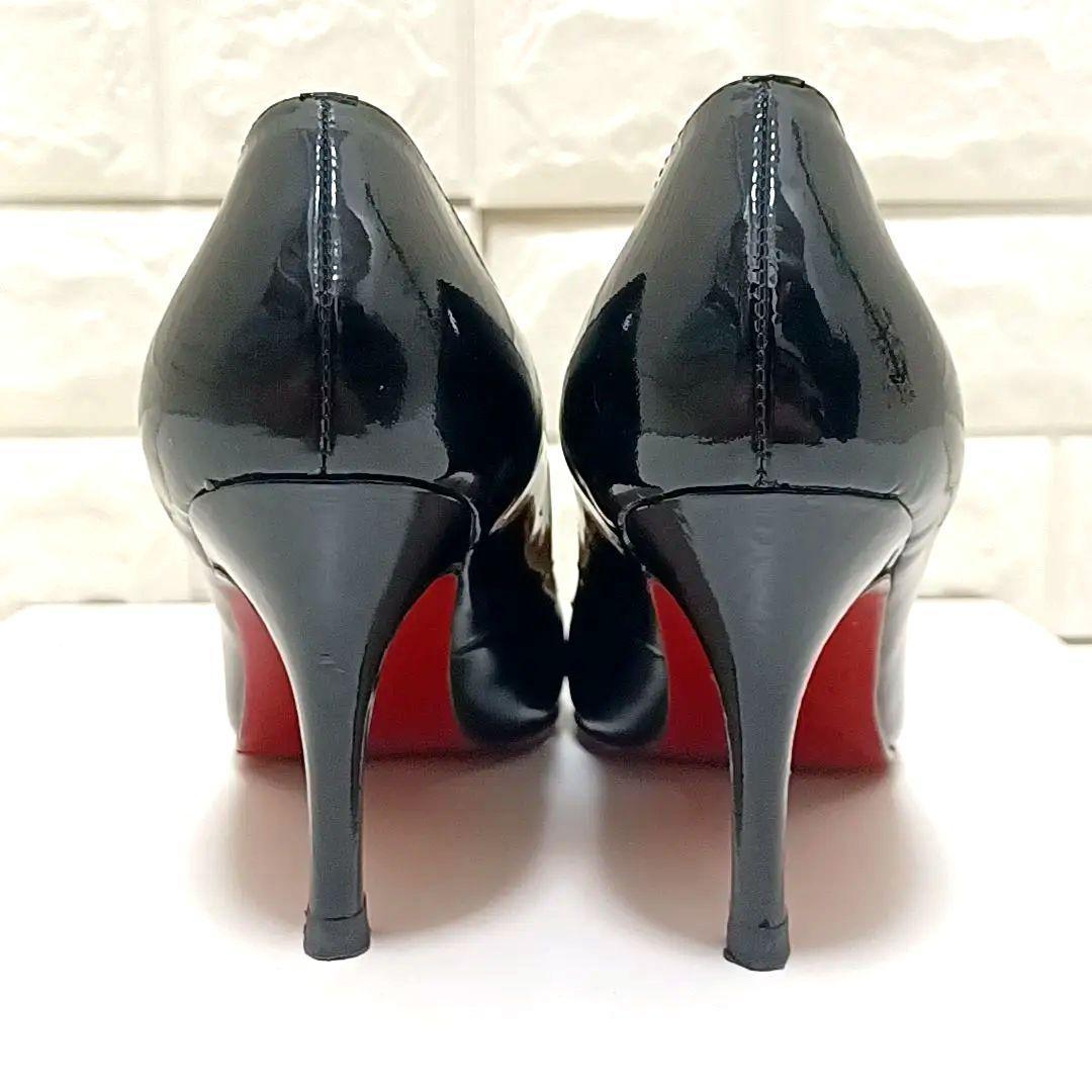 ヒール高8.5cm★ルブタン　レッドソール　ポインテッドトゥ　エナメル　パンプス