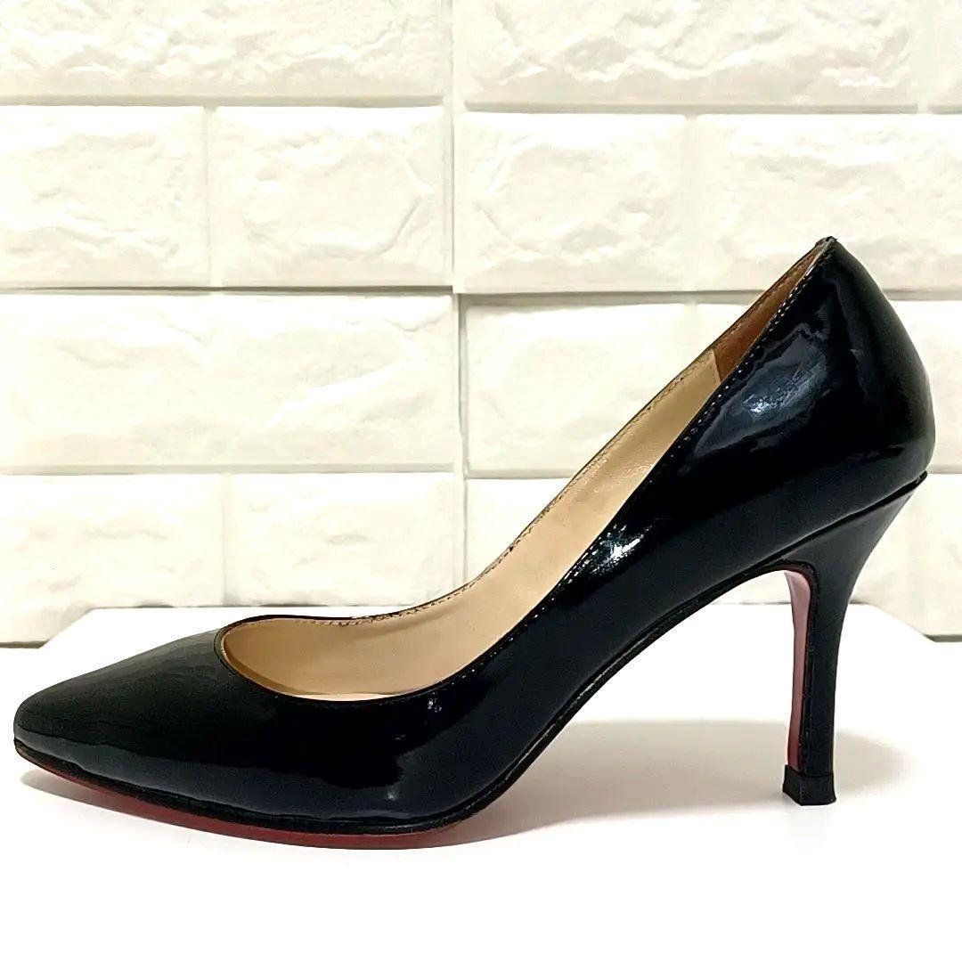 ヒール高8.5cm★ルブタン　レッドソール　ポインテッドトゥ　エナメル　パンプス