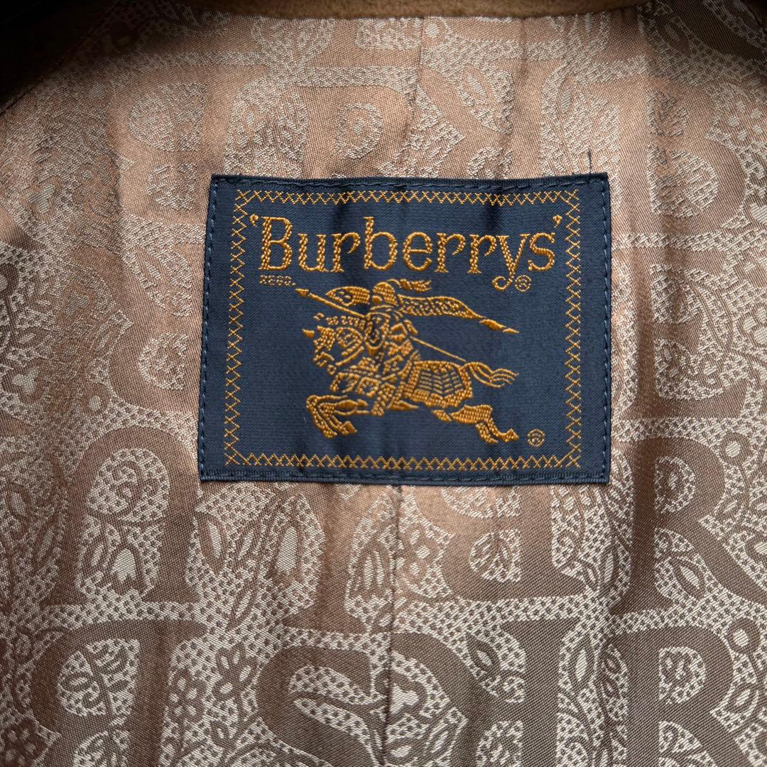 極美品✨バーバリー カシミヤ100% ステンカラーコート 裏地ロゴ総柄 キャメル