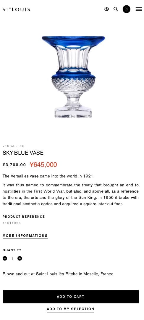 エルメス サンルイ ベース 花瓶 Saint Louis VERSAILLES