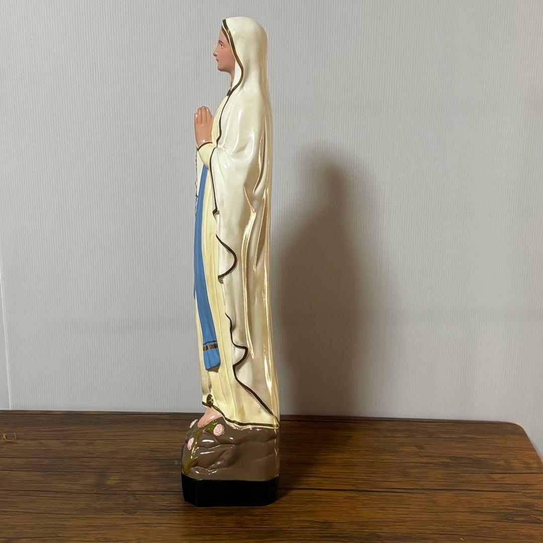 【未使用】マリア像　高さ５2cm 彫刻　ルルドの聖母像　置物　キリスト教