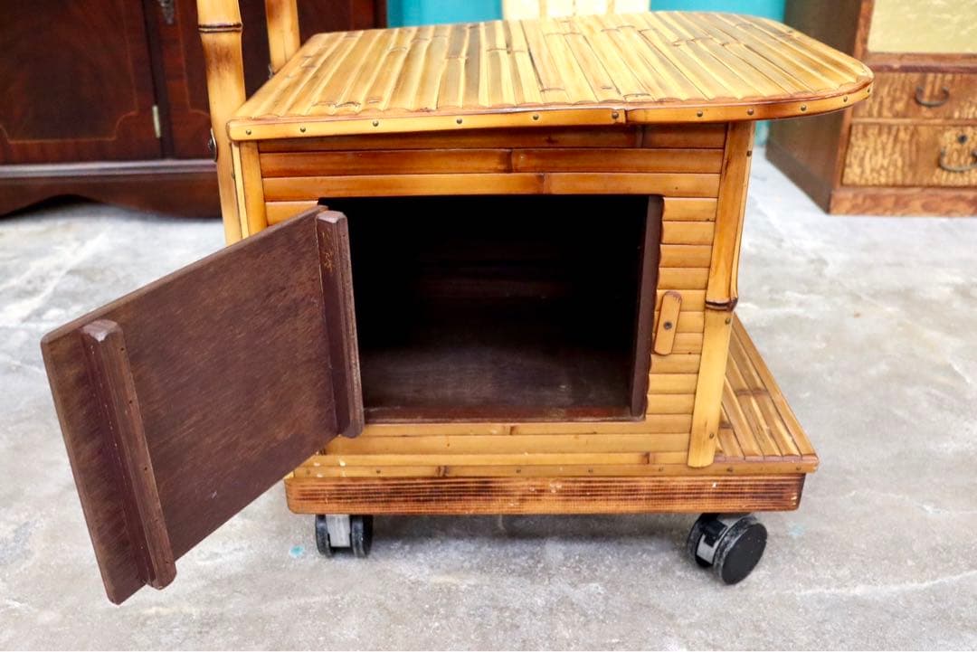 GMIK205○梅里竹芸 Umezato Bamboo Craft 竹家具 キ