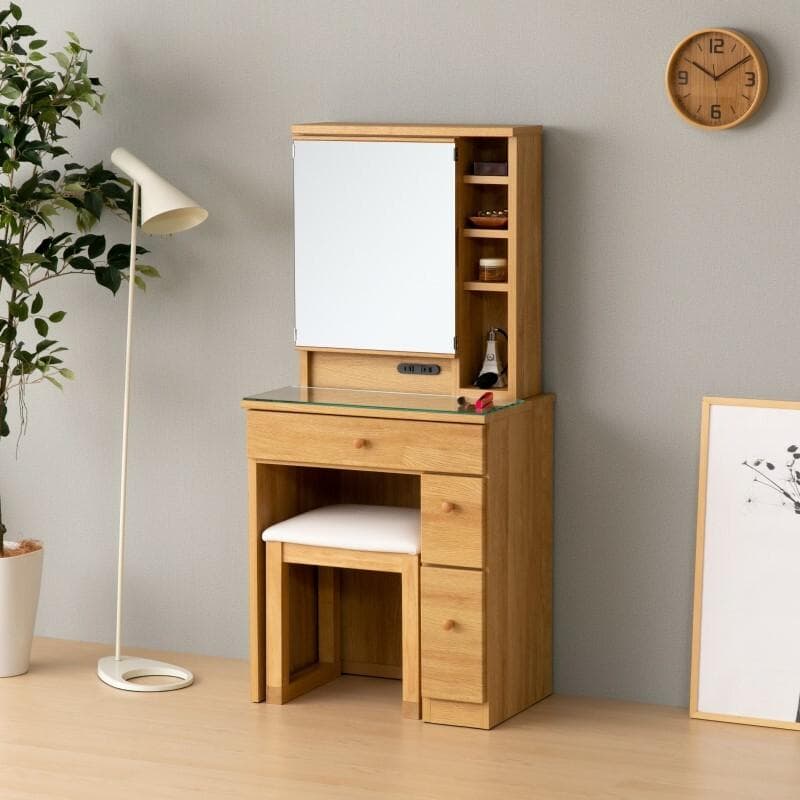 ISK DR PA1　ドレッサー　ナチュラル　チェア付　＊コスメ　メイク