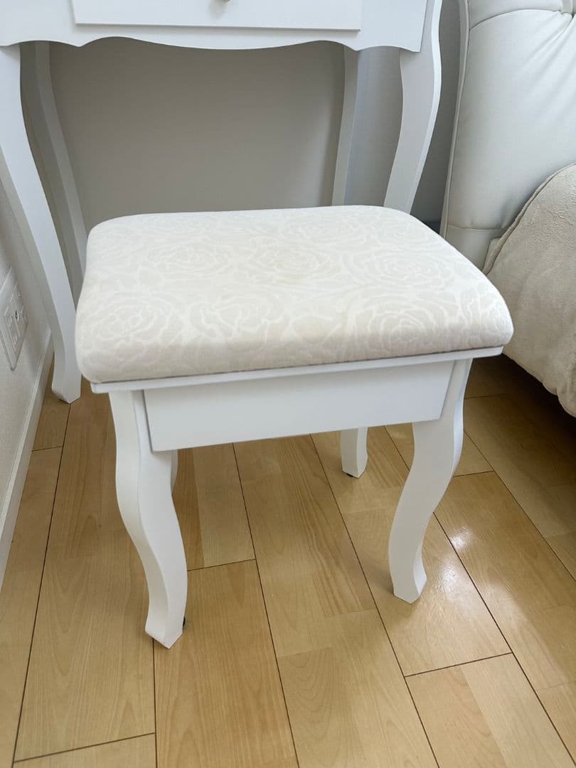 ホワイト 木製 ドレッサー 鏡台