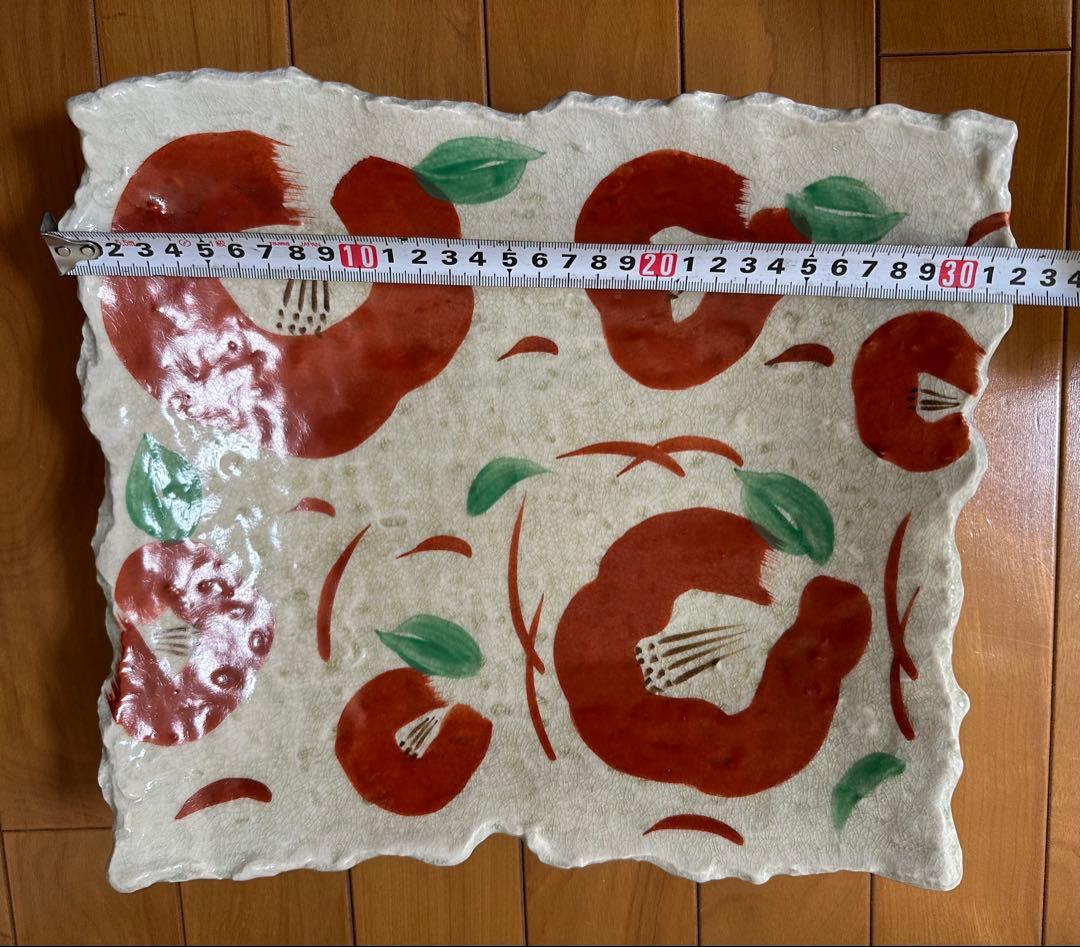 昭和レトロ 足付き 大皿 32cm×28cm×約7cm