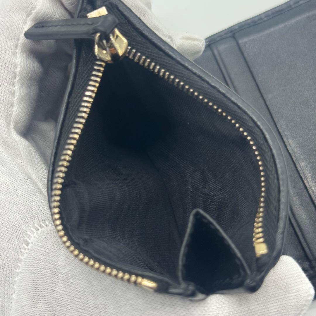 希少✨グッチ 二つ折り財布 GG マイクロシマ ロゴ型押し レザー ブラック