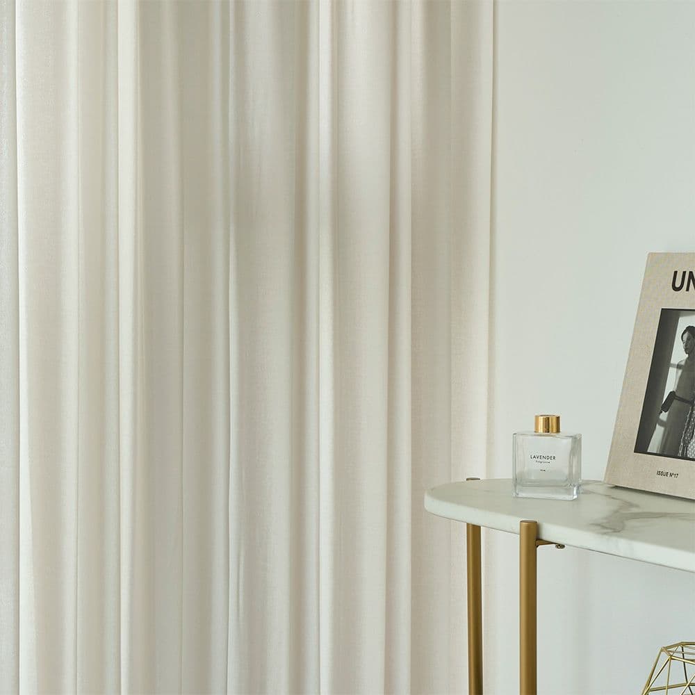 【美品】厚手レースカーテン（グレージュ　日本製）