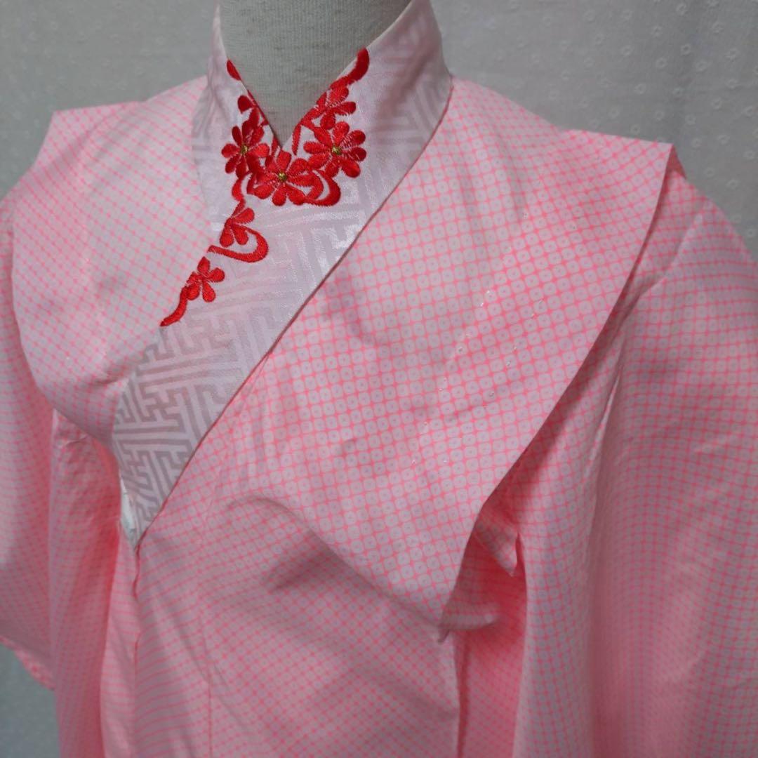 七五三　7歳　着物セット　豪華総絞り風柄　 長襦袢、袋帯、小物セット18ー11