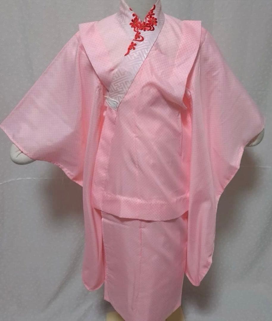 七五三　7歳　着物セット　豪華総絞り風柄　 長襦袢、袋帯、小物セット18ー11