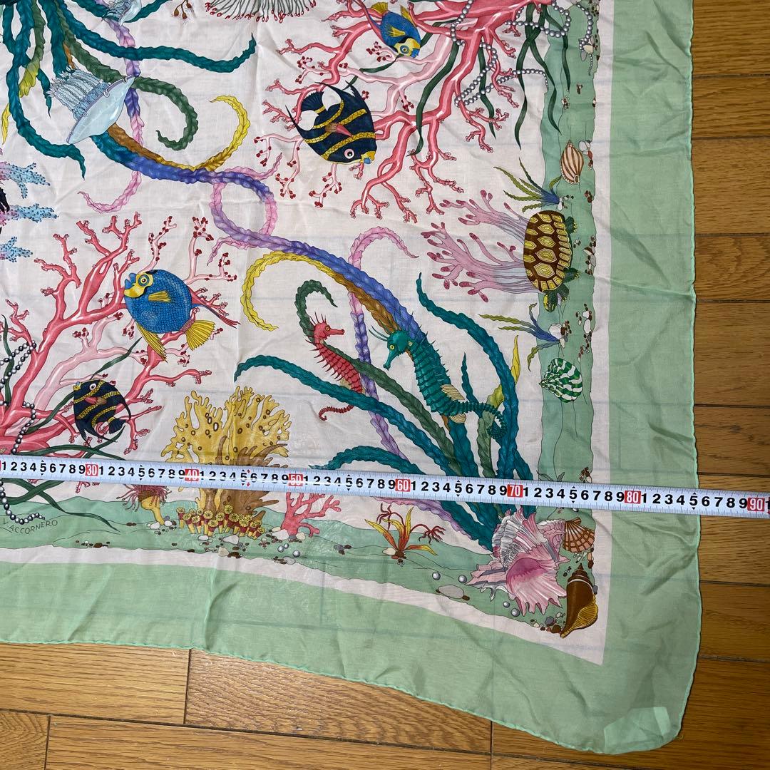 V. Accornero 海洋生物プリントスカーフ　ヴィンテージGUCCI