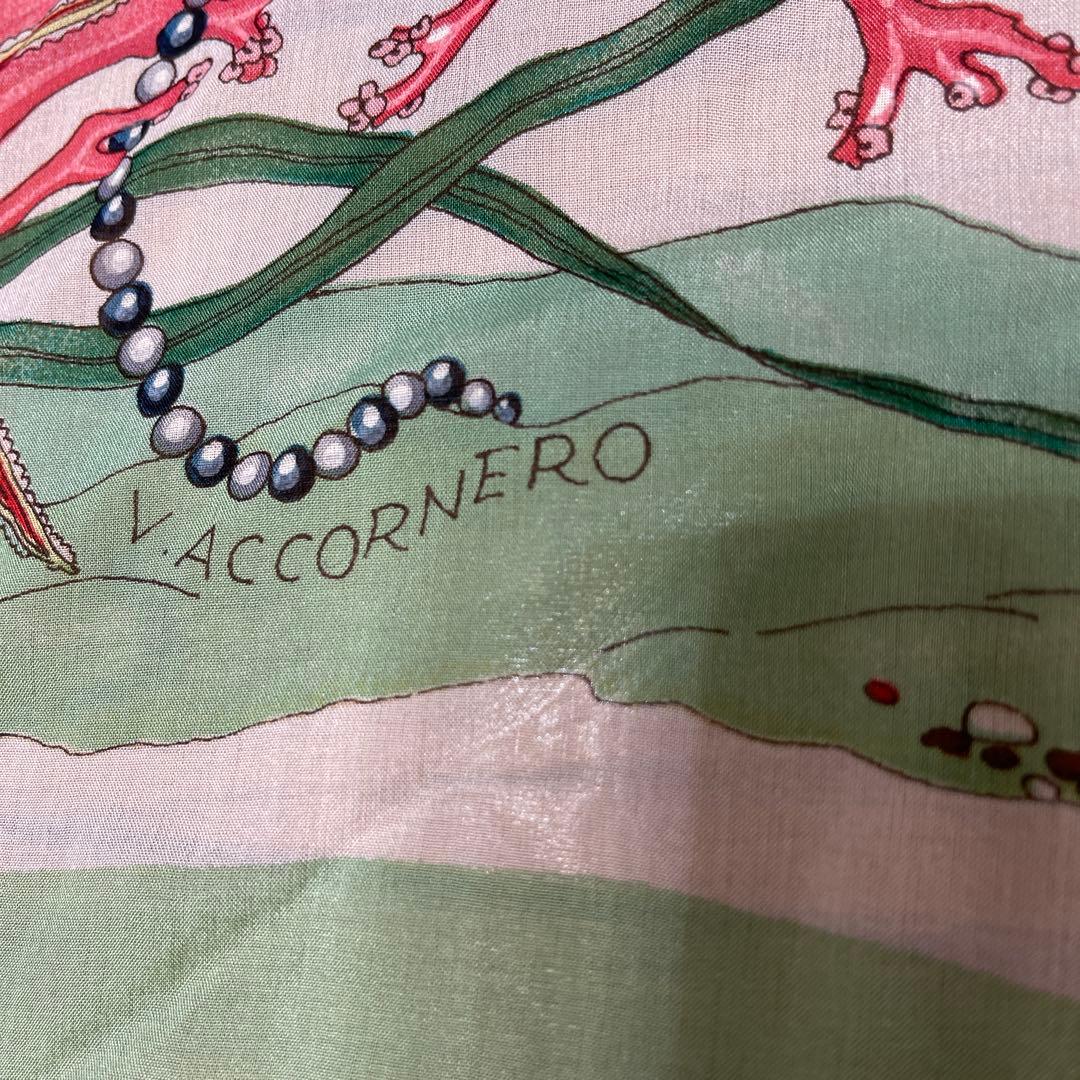 V. Accornero 海洋生物プリントスカーフ　ヴィンテージGUCCI