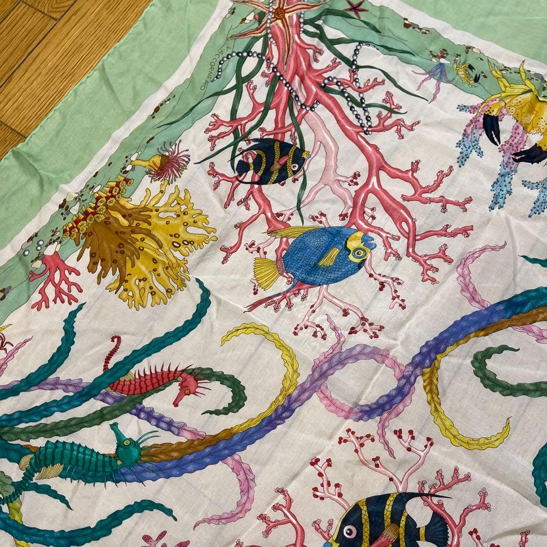 V. Accornero 海洋生物プリントスカーフ　ヴィンテージGUCCI