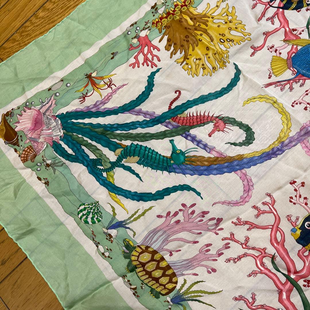 V. Accornero 海洋生物プリントスカーフ　ヴィンテージGUCCI