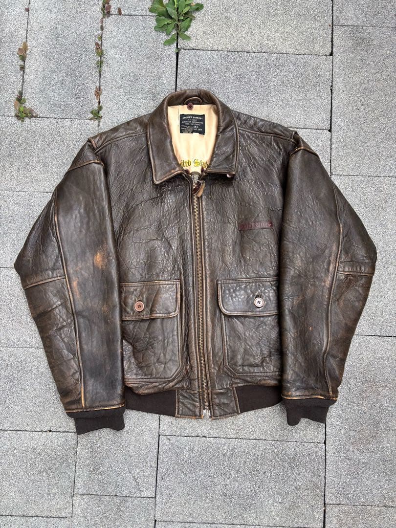 希少 AVIREX A-2 フライトジャケット 80s-90s ダークブラウン