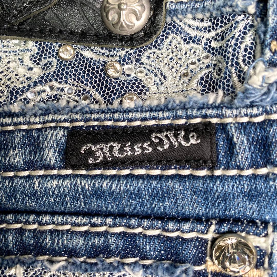 良品✨Miss me デニム フレア スタッズ JP5002 26 ビジュー