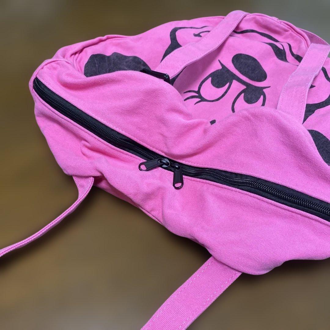 WCJ ミニーマウス トートバッグ チェリーピンク フェイスデザイントートバッグ