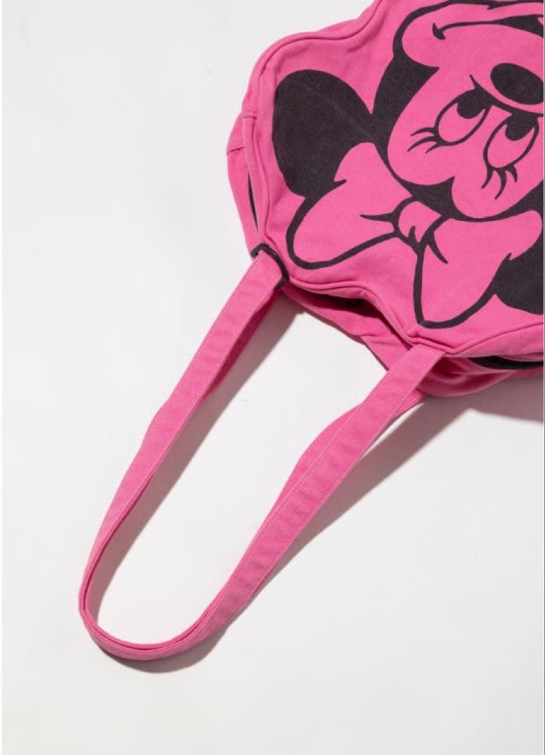 WCJ ミニーマウス トートバッグ チェリーピンク フェイスデザイントートバッグ