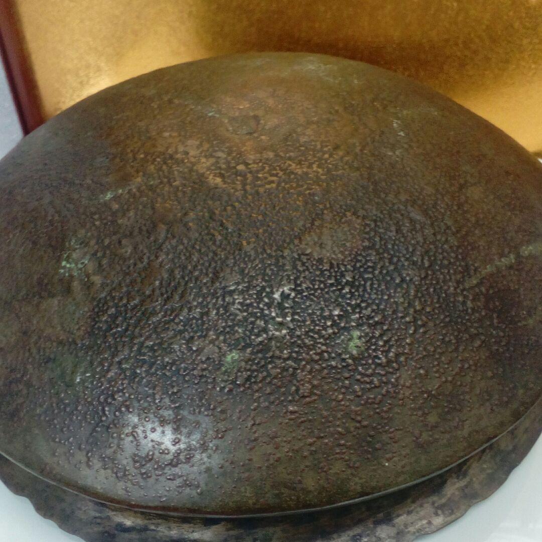 室町時代末期〜安土桃山時代頃稀少砂張古銅製打出１８センチ茶道具当時物コレクション