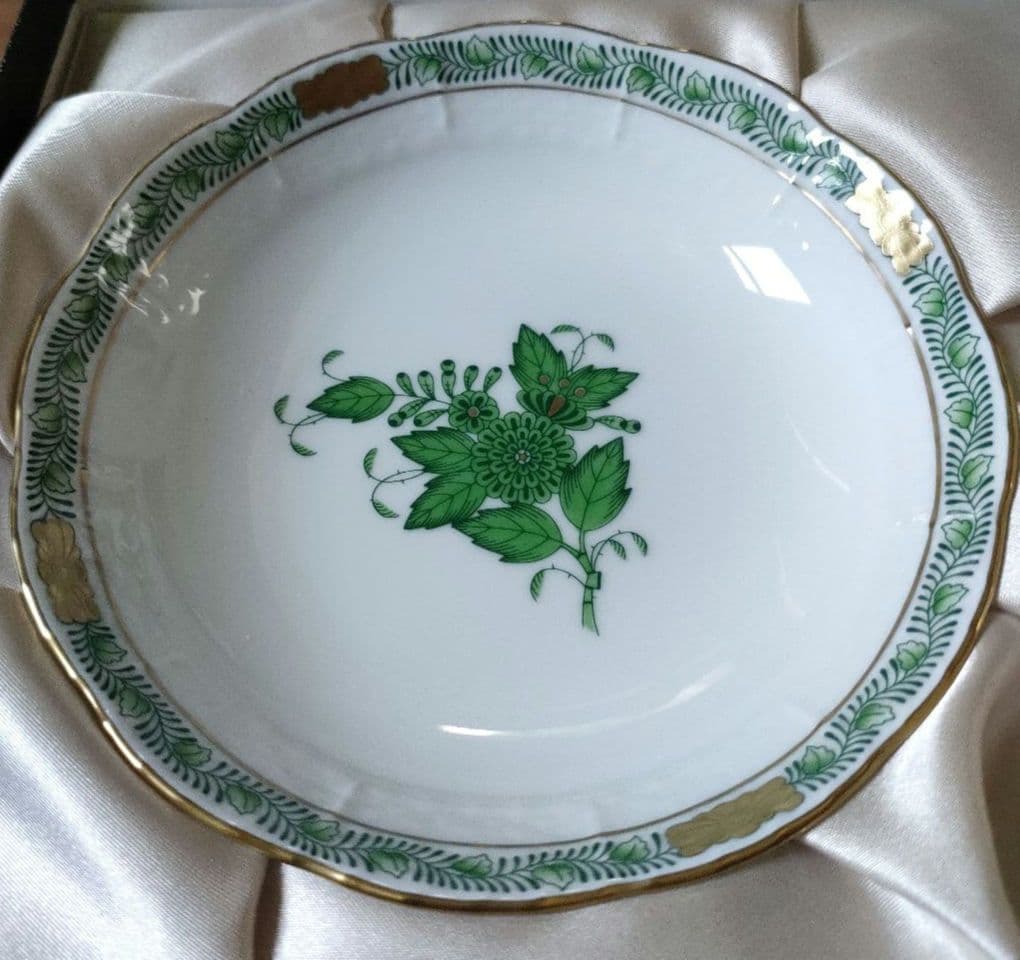 Herend 　ペアフルーツボウル　アポニーグリーン