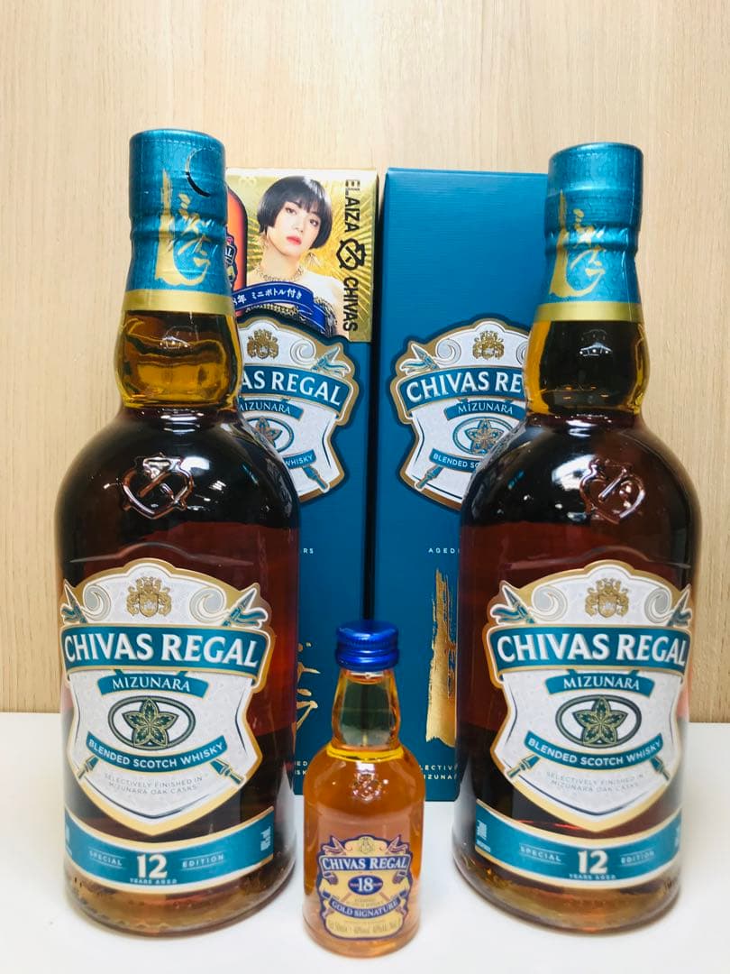 524［未開栓］CHIVAS REGAL 12年 ミズナラ ミニボトル50㎖付き