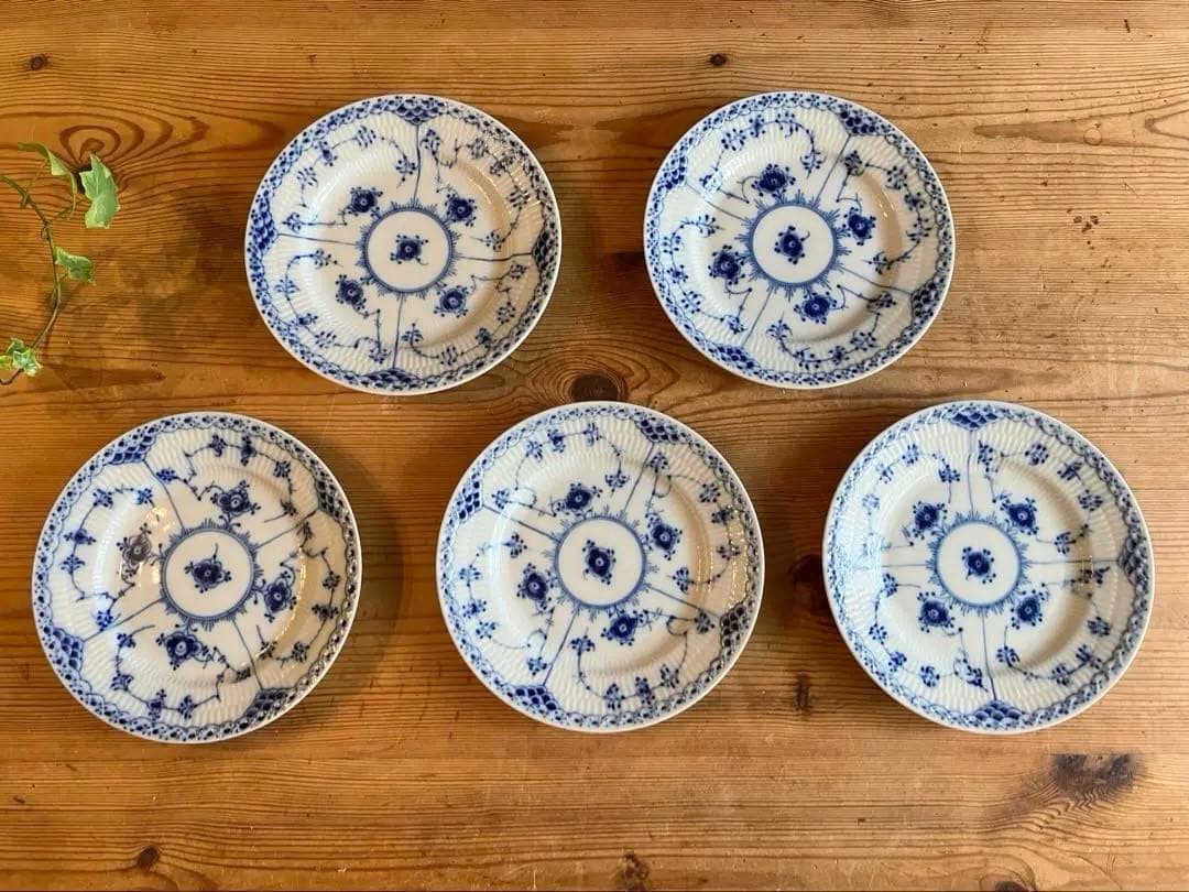 ロイヤルコペンハーゲン ブルーフルーテッドハーフレース　17プレート×5