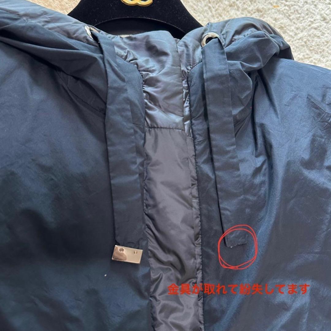 Max Mara　フーディリバーシブルテクニカルダウン ロングジレ　ネイビー