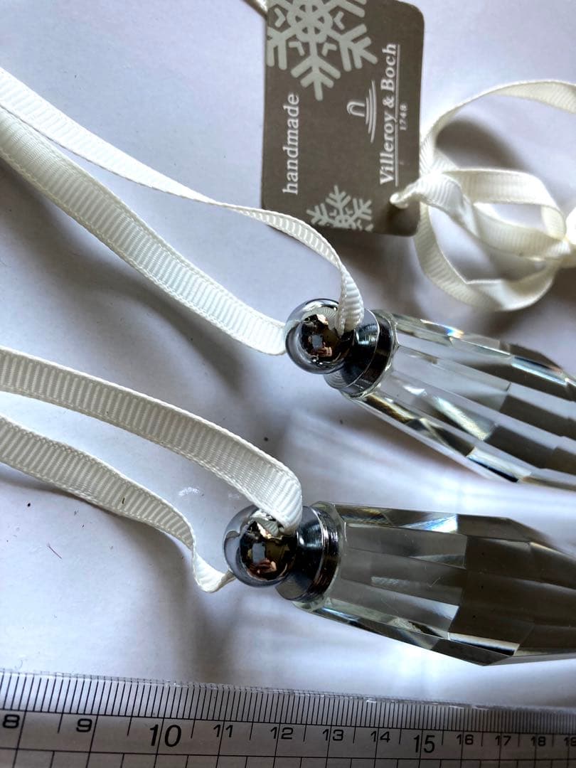 【新品】ビレロイボッホ　クリスタルガラスオーナメント　氷柱　Lサイズ　2本セット