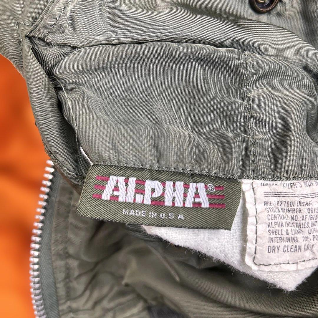 レア 80s USA製 ALPHA MA-1 フライトジャケット 三本線タグ L