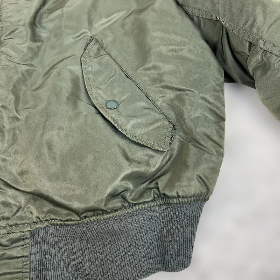 レア 80s USA製 ALPHA MA-1 フライトジャケット 三本線タグ L