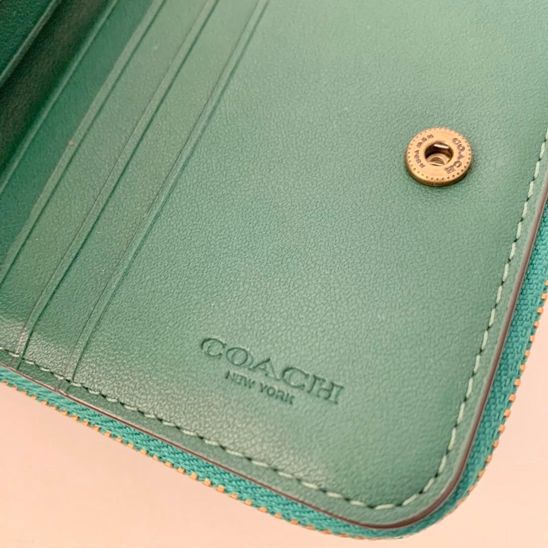 【COACH】コーチ　二つ折り財布　ビルフォールドウォレット　グリーン　緑　新品