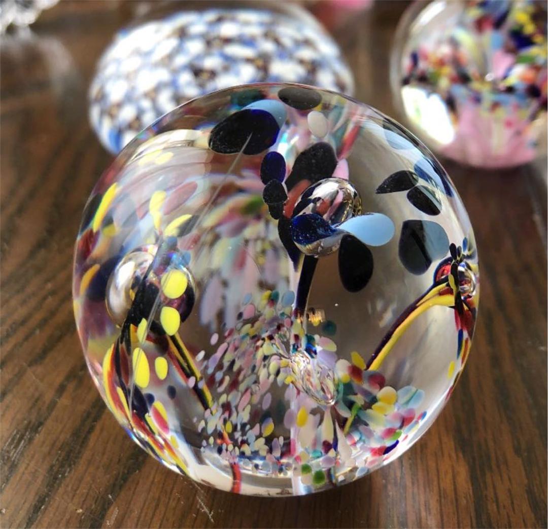 レア　S'70 イタリア製　ヴェネツィアングラス　ペーパーウェイト　花火